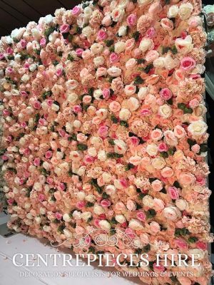 Plush Pink, White & Green Floral Backdrop 8X8ft